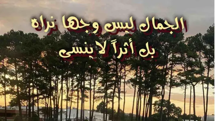 الجمال ليس وجها نراه بل أثراً لايُنسى